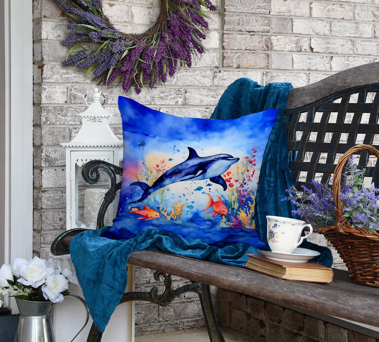 Dolphin Throw Pillow-3