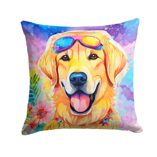 Yellow Labrador Hippie Dawg Throw Pillow-0