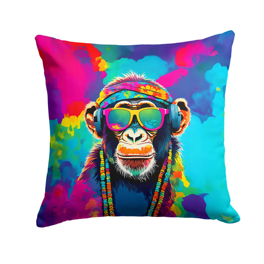 Hippie Animal Chimpanzee Throw Pillow-0