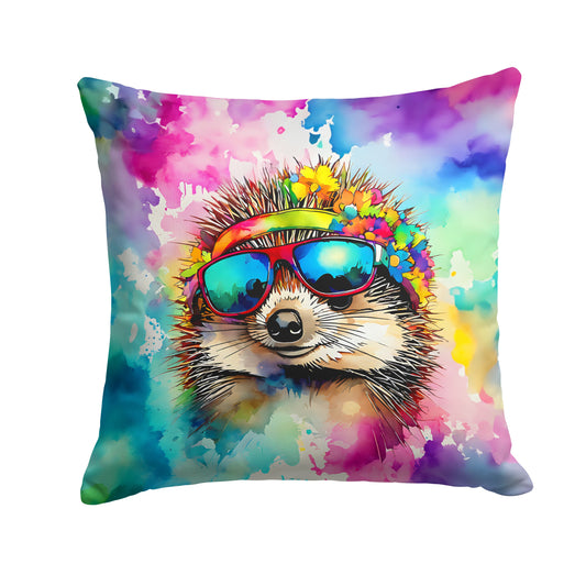 Hippie Animal Hedgehog Throw Pillow-0