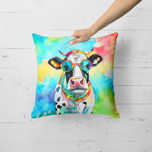 Hippie Animal Cow Throw Pillow-1