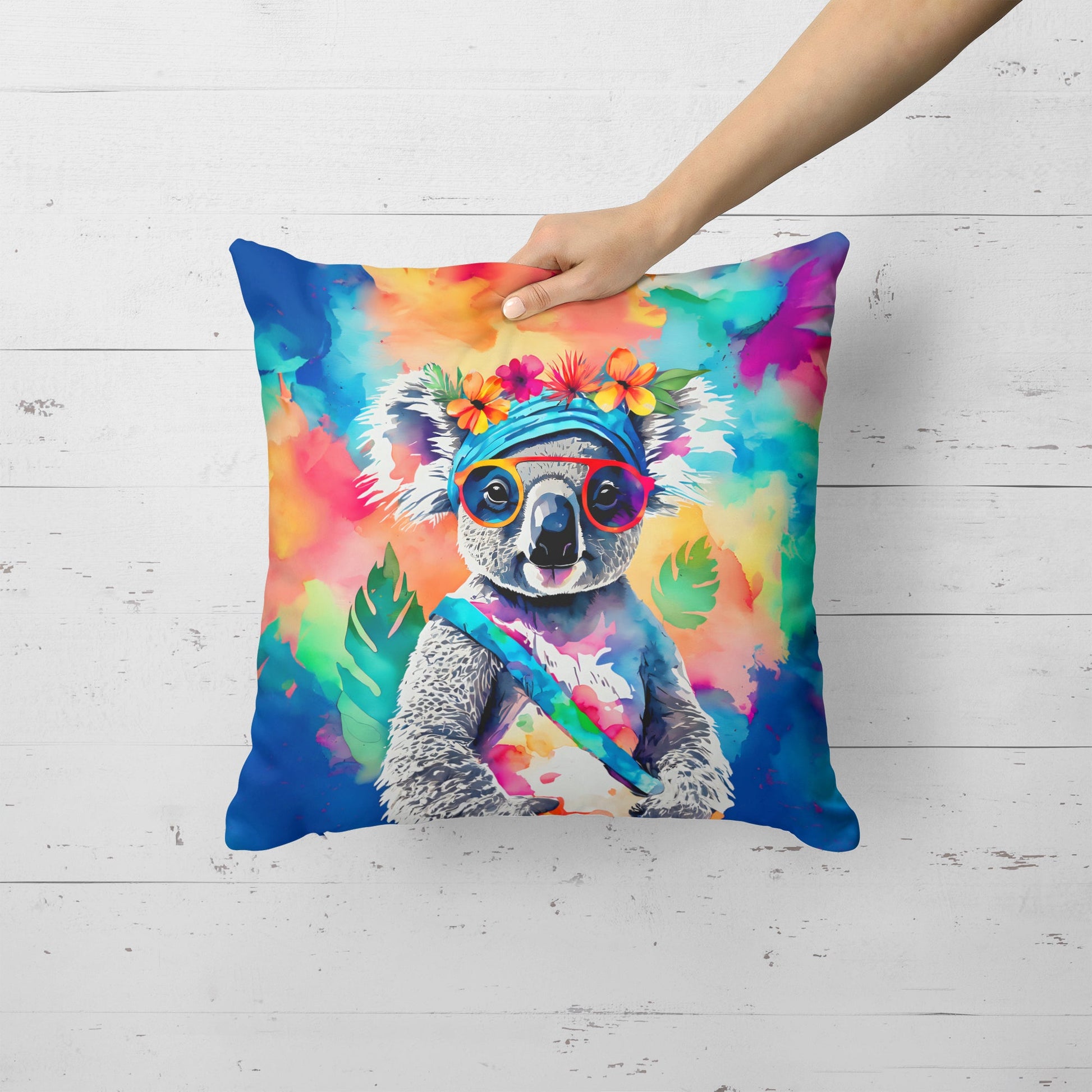Hippie Animal Koala Throw Pillow-1